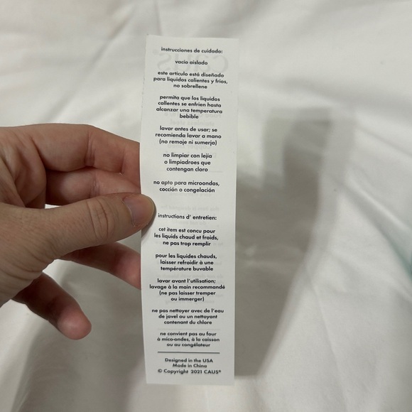 NWT Caus Blue Striped Stainless Steel Drink Tumbler or Can Cooler - Picture 9 of 9